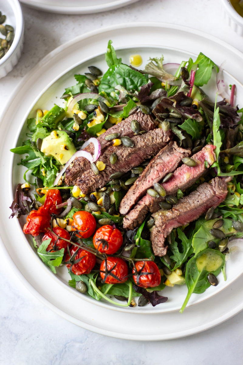 Grilled Steak Salad with Roasted Tomatoes & Fresh Herbs